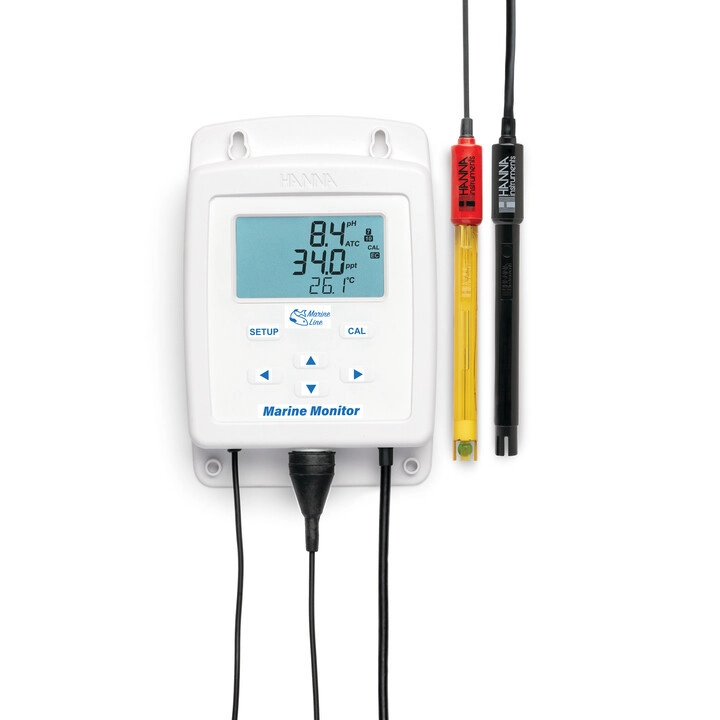 Monitor HI981520 für pH, Salzgehalt und Temperatur in Meerwasserquarien