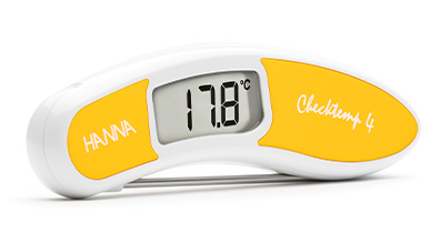 Hanna Pocket Thermometer Checktemp® 4 EN 13485 zertifiziert gelb, für gekochtes Fleisch