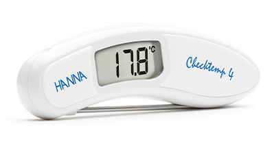 Hanna Pocket Thermometer Checktemp® 4 EN 13485 zertifiziert weiß, für Molkereiprodukte