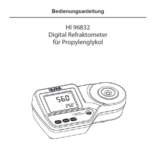 Hanna Digital-Refraktometer HI96832 Propylenglykol Bedienungsanleitung deutsch als PDF-Datei zum herunterladen und ausdrucken