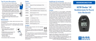 Die Bedienungsanleitung für das Mini-Photometer Checker HC für Fluorid Hoch als PDF zum herunterladen und ausdrucken